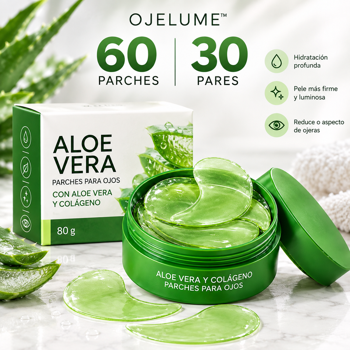 OJELUME™ Parches para Ojeras con Aloe Vera ESPANHA